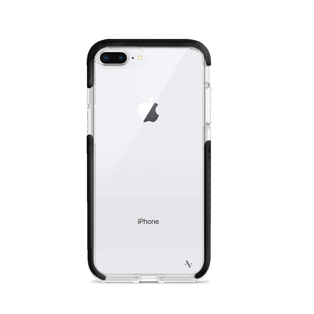 GOLF le MAAD Bump clear case for iPhone 7/8 Plus, showcasing its slim design and customizable features.